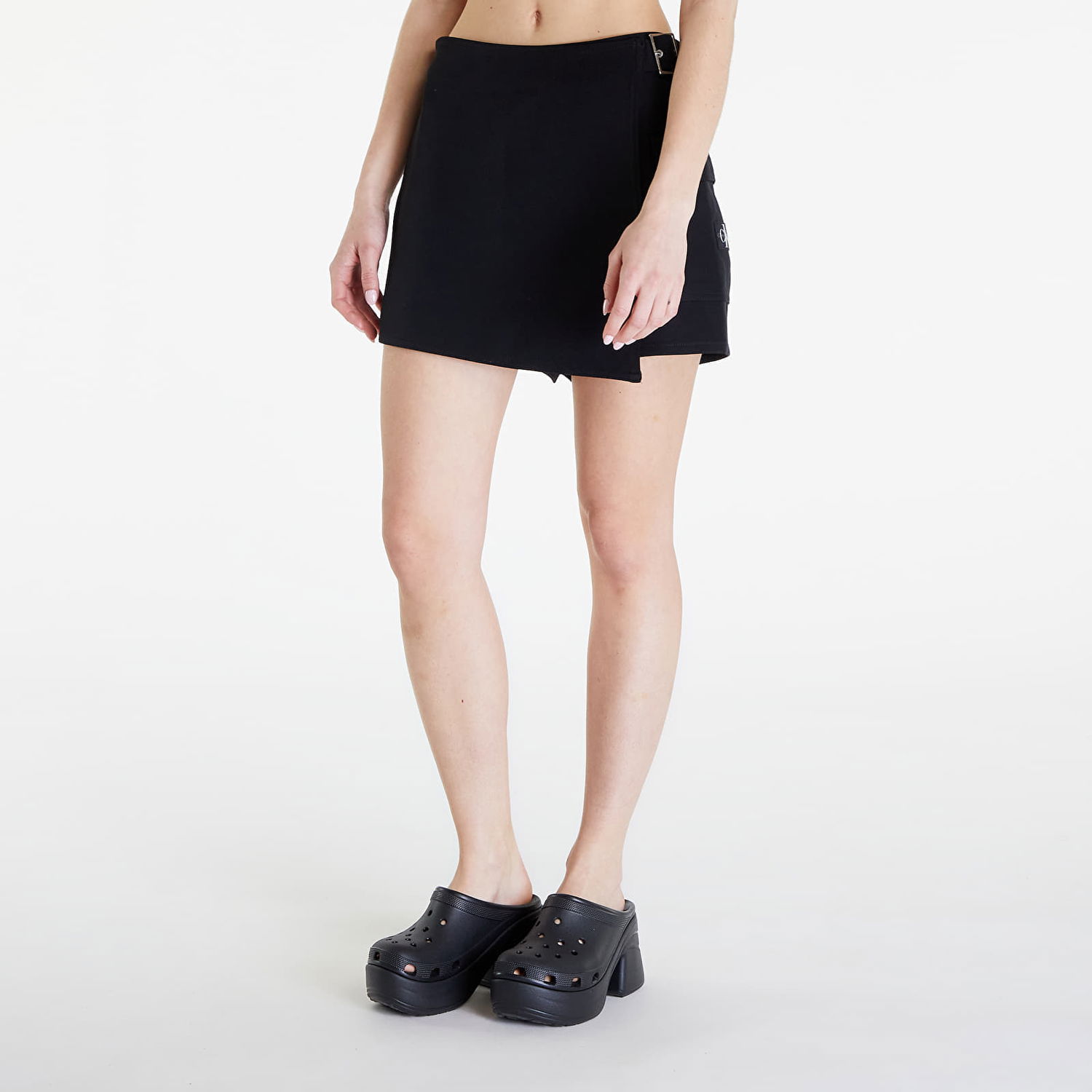 Šortky CALVIN KLEIN Jeans Buckle Wrap Mini Skort Black Čierna | J20J223461 BEH, 0