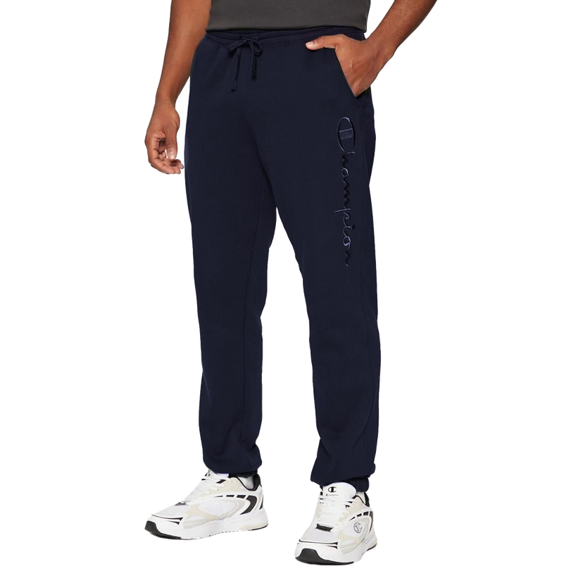 Tepláky Champion Cuffed Drawstring Joggers with Vertical Script Logo Navy | 220312-BS501