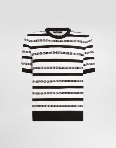 Sveter Dolce & Gabbana Dolce & Gabbana Silk Crew-Neck Pullover with Logo Stripes Rôznofarebný | GXX03TJBSN5W1001, 0