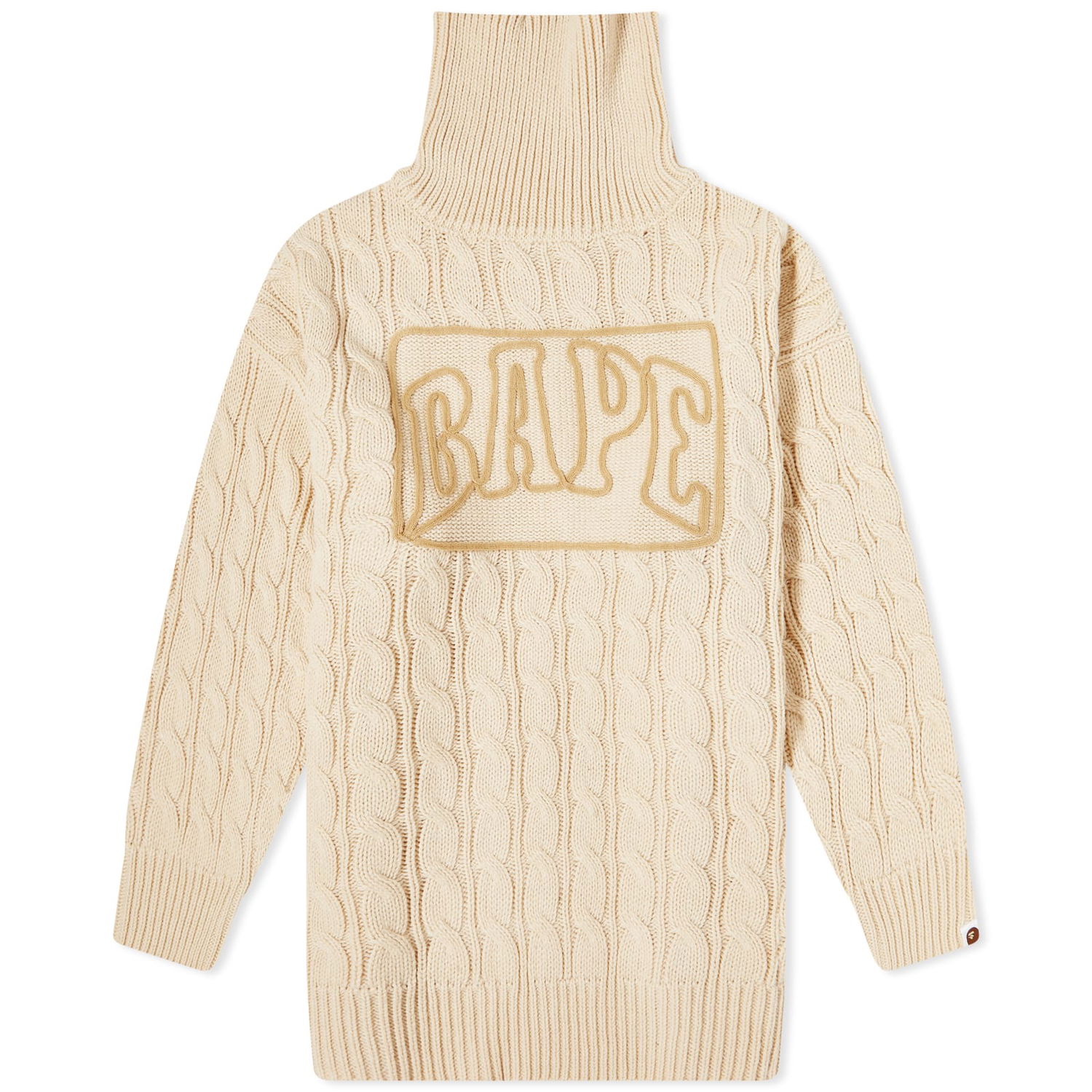 Sveter BAPE Logo Cable Knit Sweater Béžová | 001OPI802002L-IVO, 0