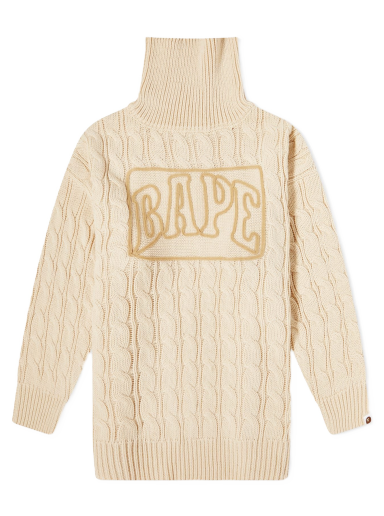 Sveter BAPE Logo Cable Knit Sweater Béžová | 001OPI802002L-IVO