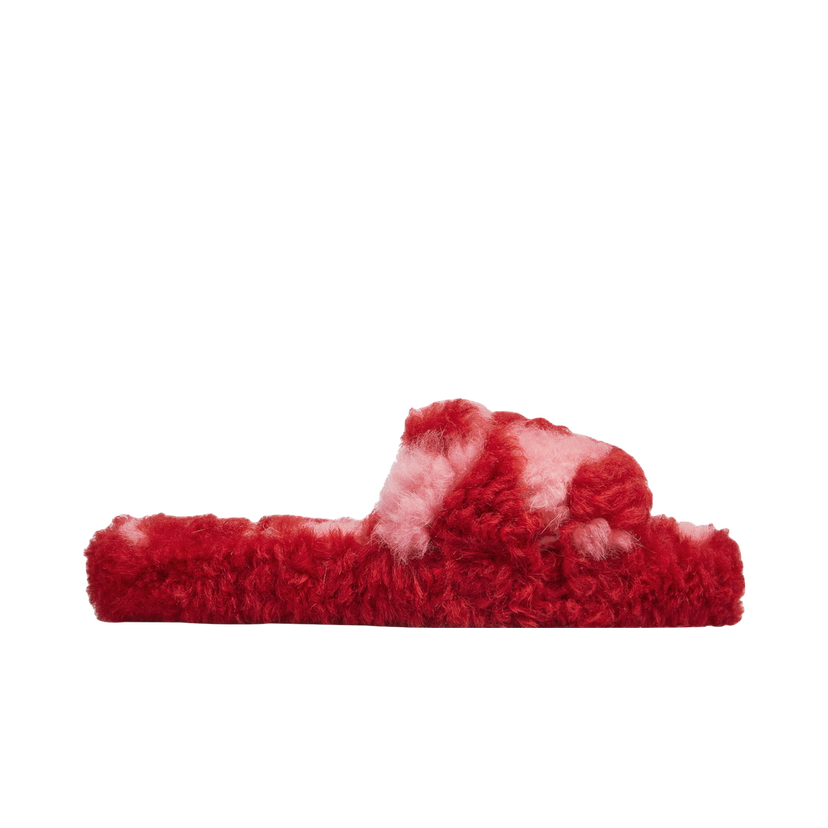 Tenisky a topánky Bottega Veneta Teddy Fur Slide Sandals Červená | 690543V1KV05084