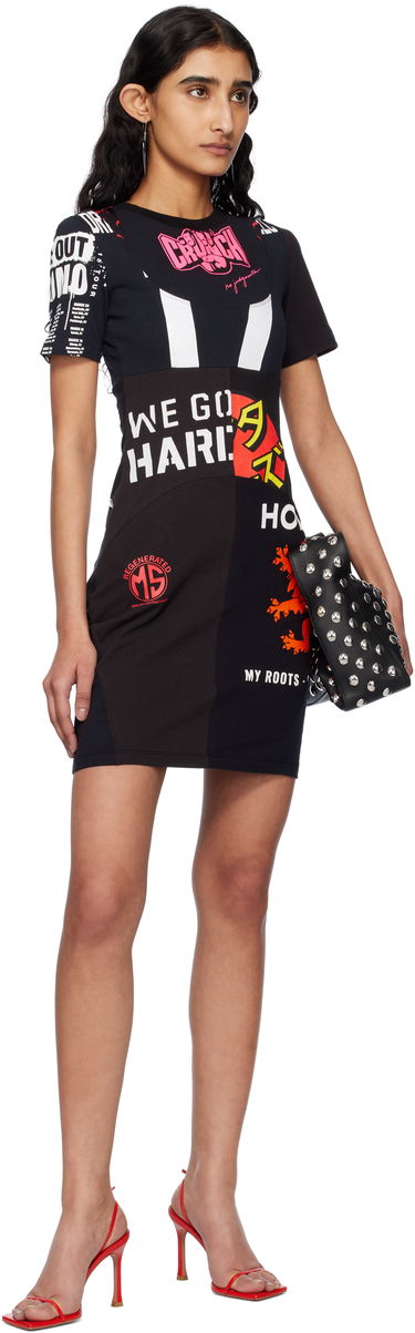 Šaty Marine Serre Marine Serre Upcycled Graphic T-Shirt Minidress Čierna | WDR230A UJER0003, 4
