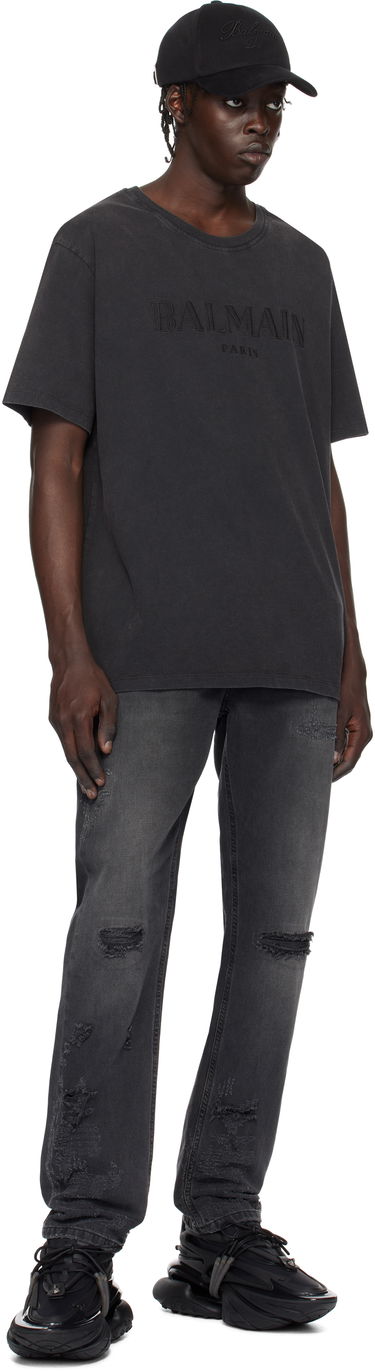 Tričko Balmain Loose Vintage Embroidery T-Shirt Čierna | DH1EG010BC72, 3