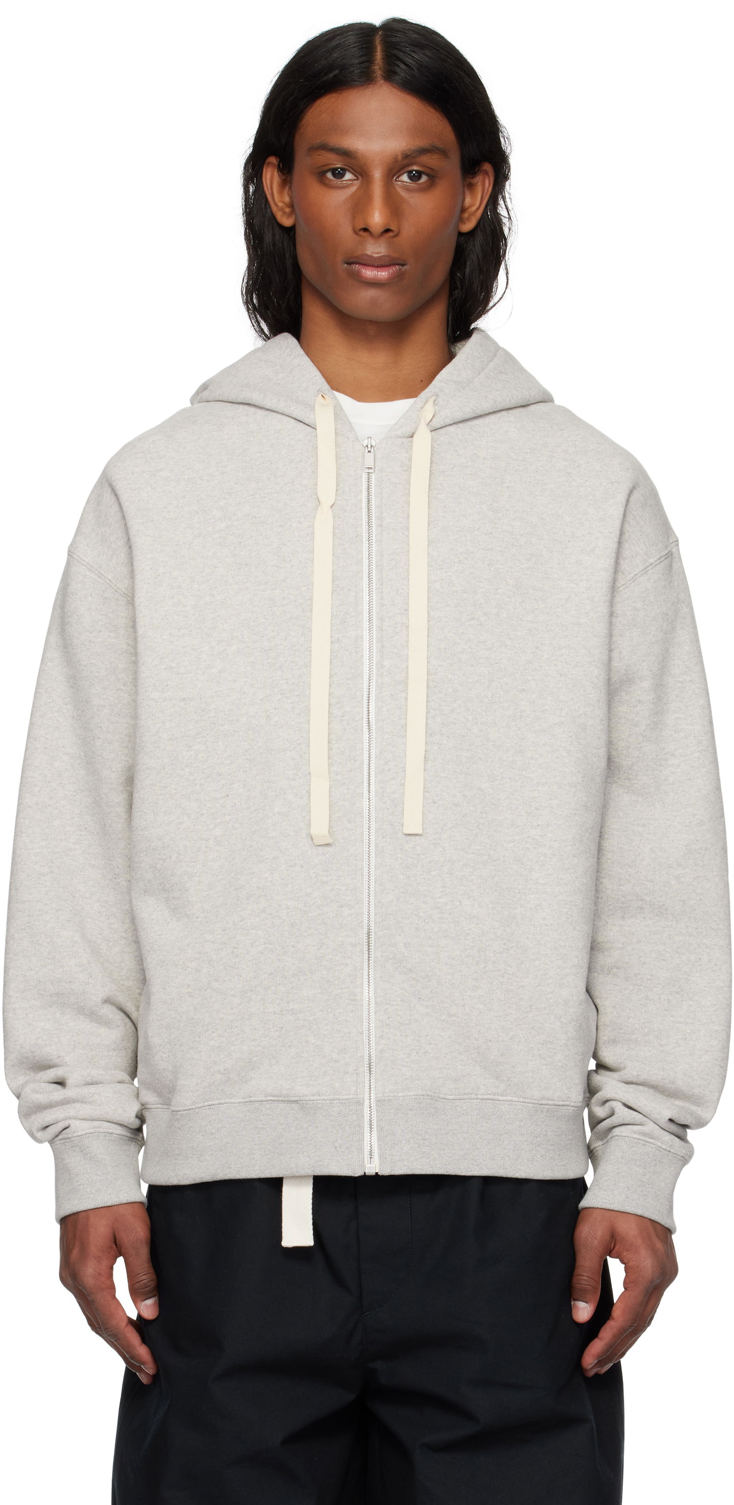 Mikina Jil Sander Jil Sander Zipped Hoodie Šedá | J47HG0106_J20010, 0