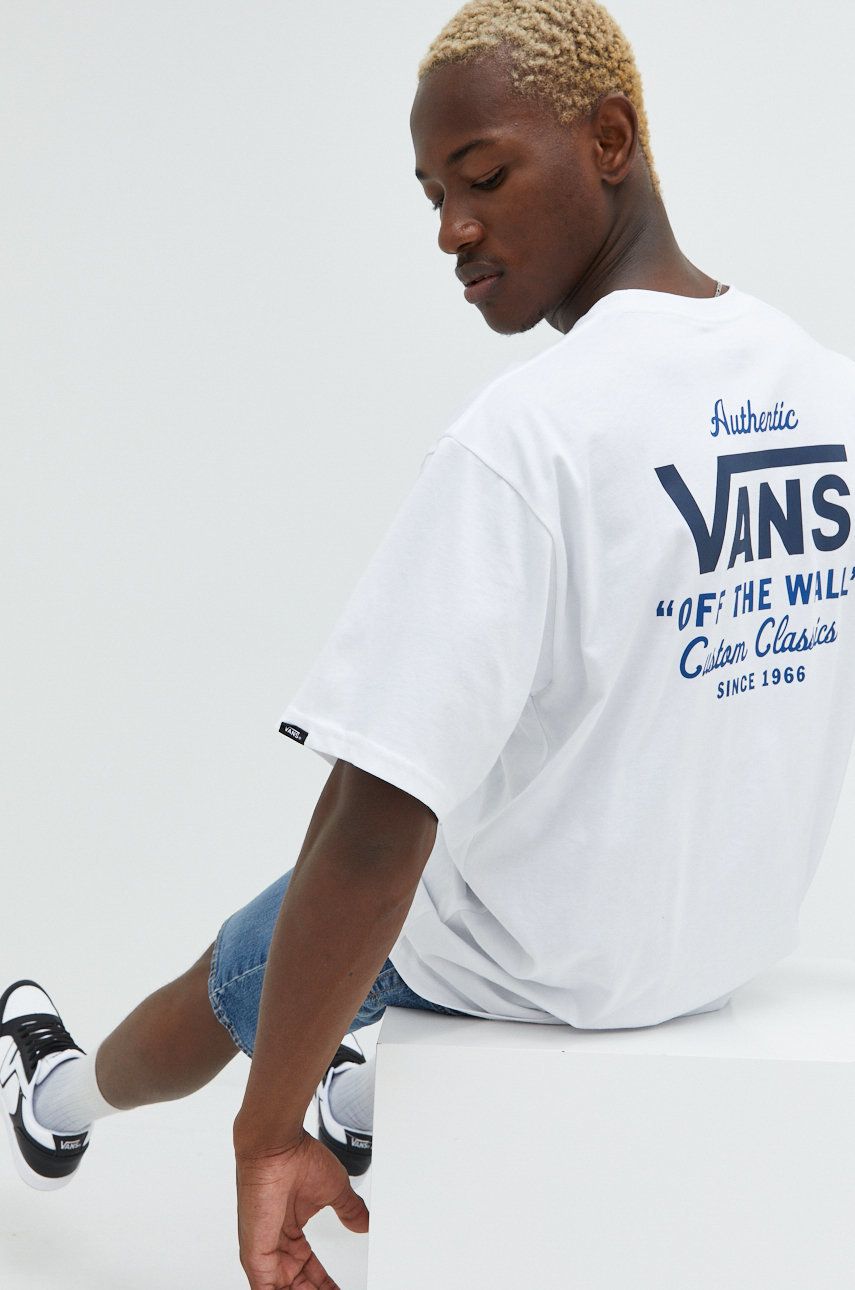 Tričko Vans Holder Street Classic Back Print Tee Biela | VN0A3HZFSVI1, 0