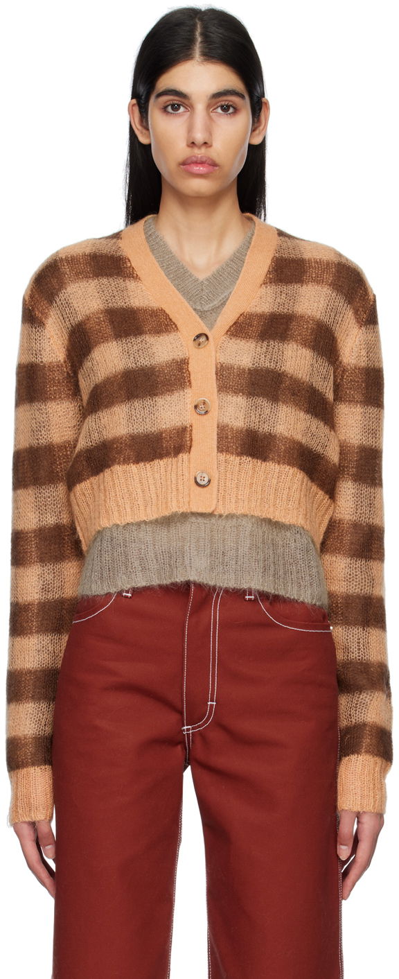Sveter Acne Studios Cropped Cardigan Hnedá | A60400-, 0