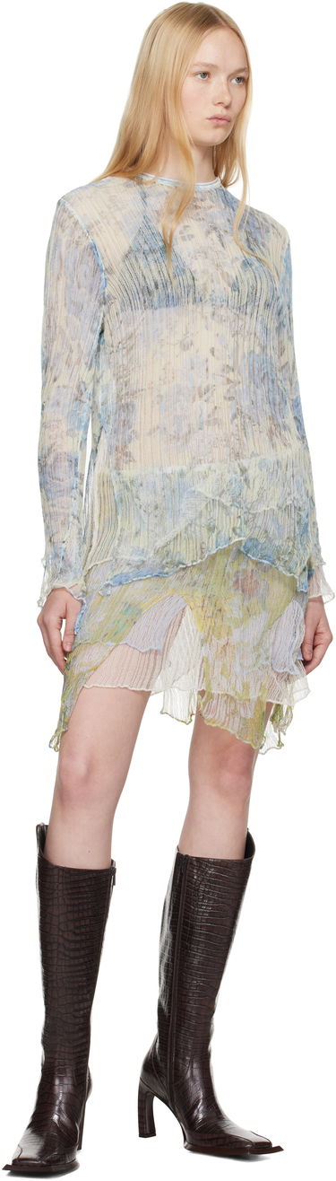 Šaty Diesel Diesel K-Aasmos-A Sheer Layered Long Sleeve Top Modrá | A18017 0AFBT, 3