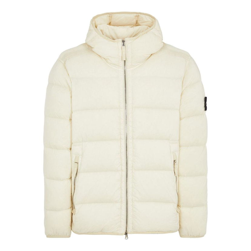 Prešívaná bunda Stone Island Compass Patch Zip-Up Puffer Jacket Béžová | 791543728-V0097