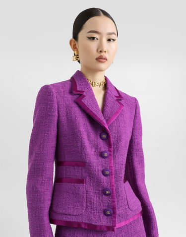 Bunda Dolce & Gabbana Dolce & Gabbana Rachel Tweed Jacket Fialová | F27DITFMTACF0571, 1