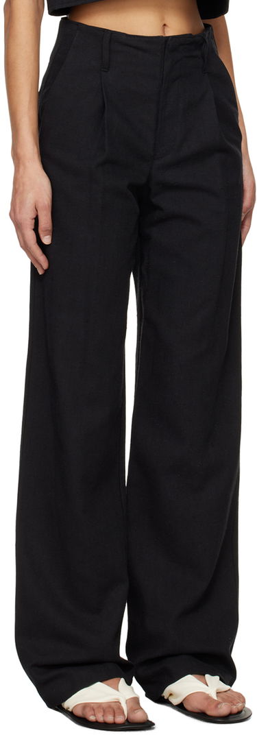 Nohavice Loulou de Saison Loulou de Saison Jiva Wide-Leg Trousers Čierna | JIVA, 1