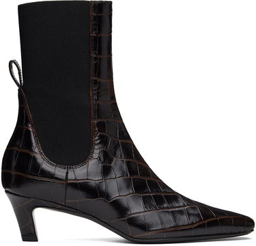 Oblečenie TOTEME TOTEME 'The Mid Heel' Croc-Embossed Leather Ankle Boots Hnedá | 231-907-847, 0