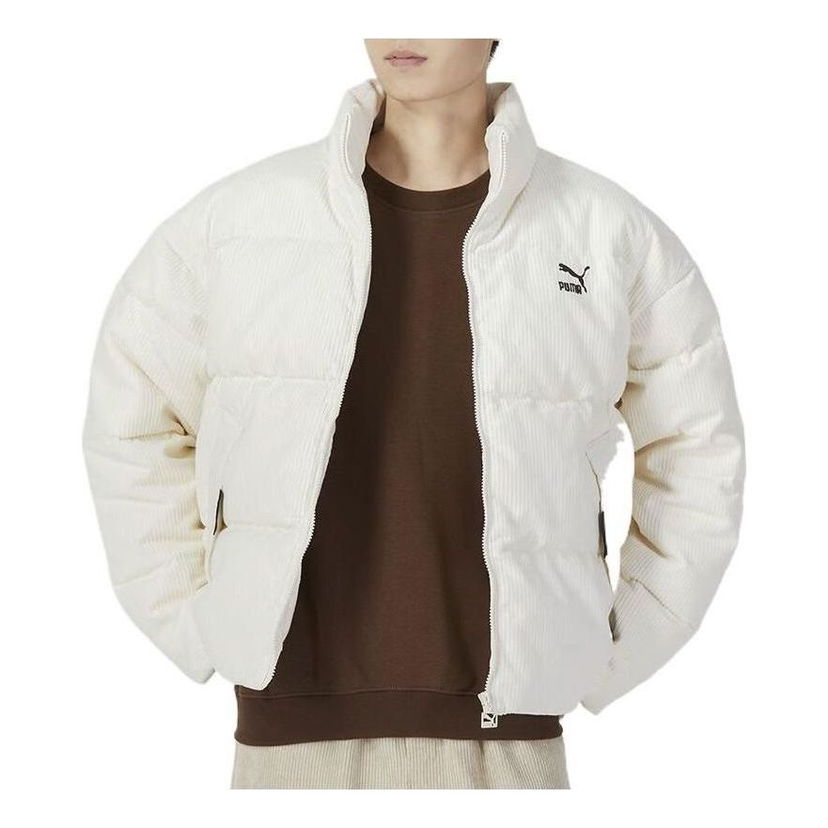 Prešívaná bunda Puma Corduroy Puffer Jacket Biela | 535581-65