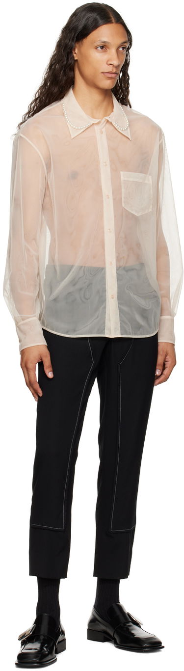 Košeľa Simone Rocha Simone Rocha Pearl Organza Shirt Béžová | 5289B 0069, 3