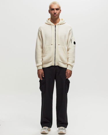Sveter C.P. Company Knitwear Hooded Zip-Up Cardigan Biela | 17CMKN254A006595A-103, 1