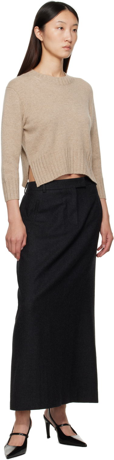Sveter Loulou de Saison Loulou de Saison Mora LDS Cropped Cashmere Sweater Béžová | MORA LDS, 3