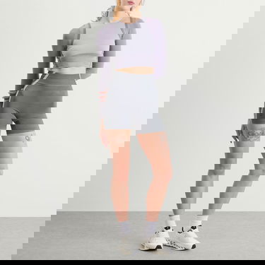 Crop Top On Running Studio Knit Long Sleeve Crop Top Fialová | 1WF10263857, 4