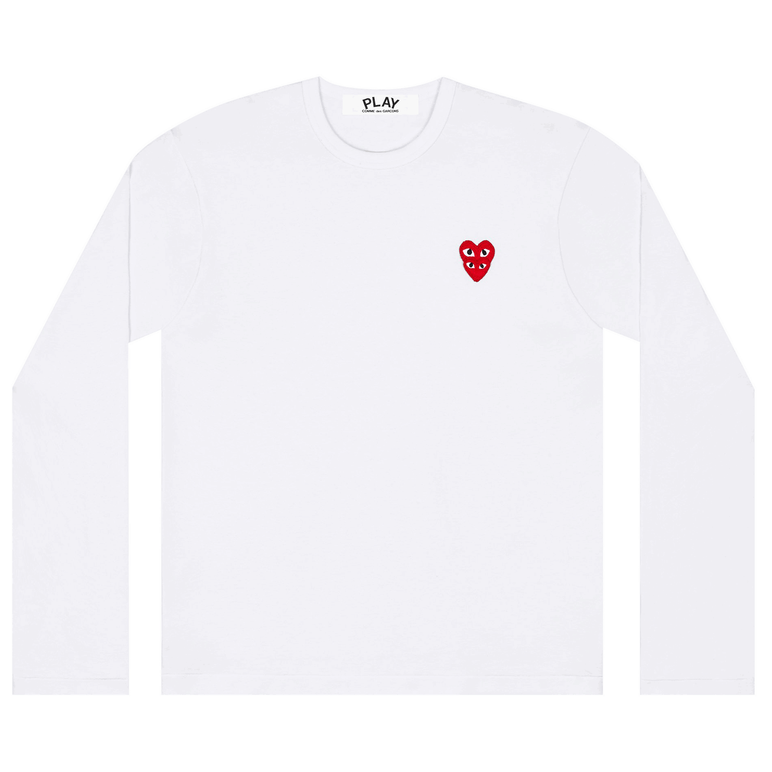 Tričko Comme des Garçons PLAY Double Heart Long-Sleeve T-Shirt Biela | AZ T292 051 2, 0