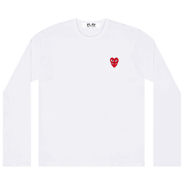 Tričko Comme des Garçons PLAY Double Heart Long-Sleeve T-Shirt Biela | AZ T292 051 2, 0
