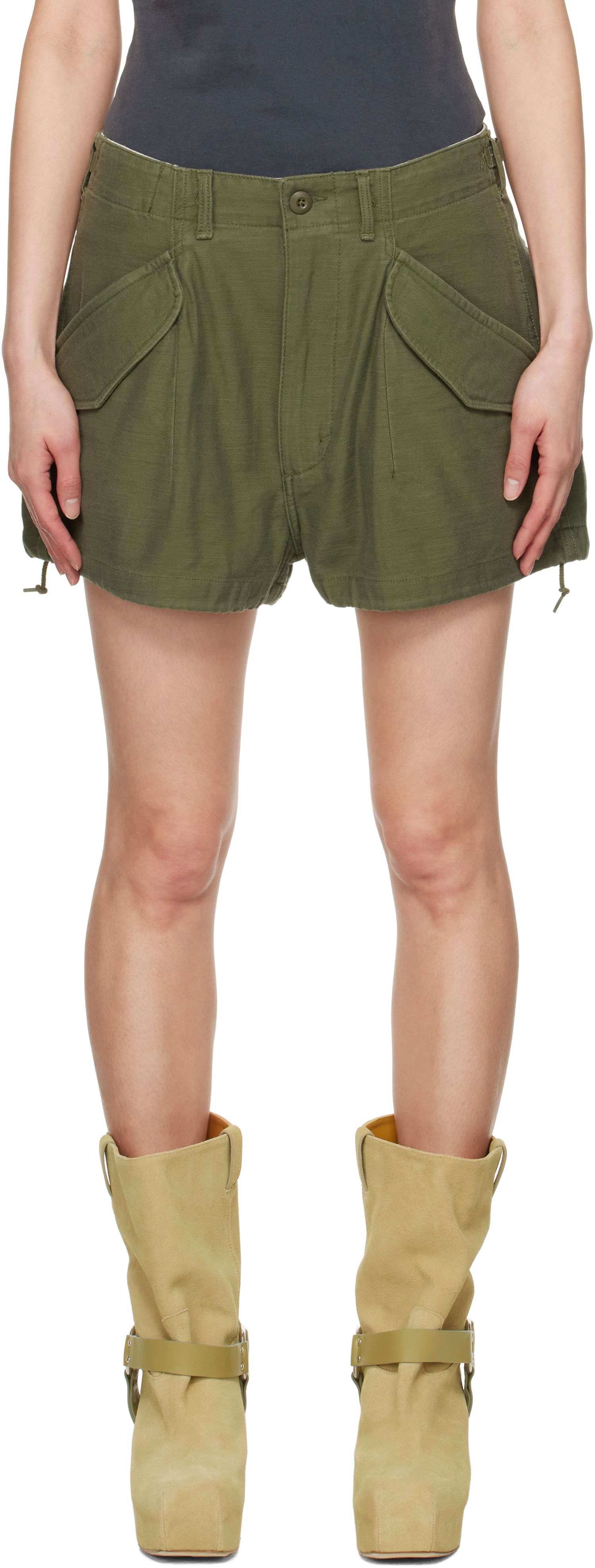 Šortky R13 R13 Loose Marianne Cargo Shorts Zelené | R13WD175-D311A, 0
