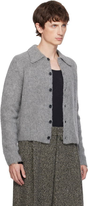 Sveter Dries Van Noten Dries Van Noten Cropped Wool Cardigan Šedá | 252-021225-2709, 1
