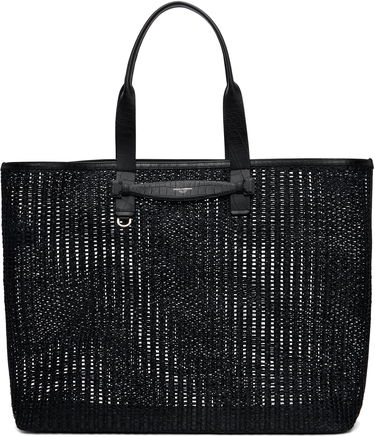 Tote bag Dolce & Gabbana Dolce&Gabbana Woven Mesh & Calfskin Shopper Tote Čierna | BM2453A9O94, 0