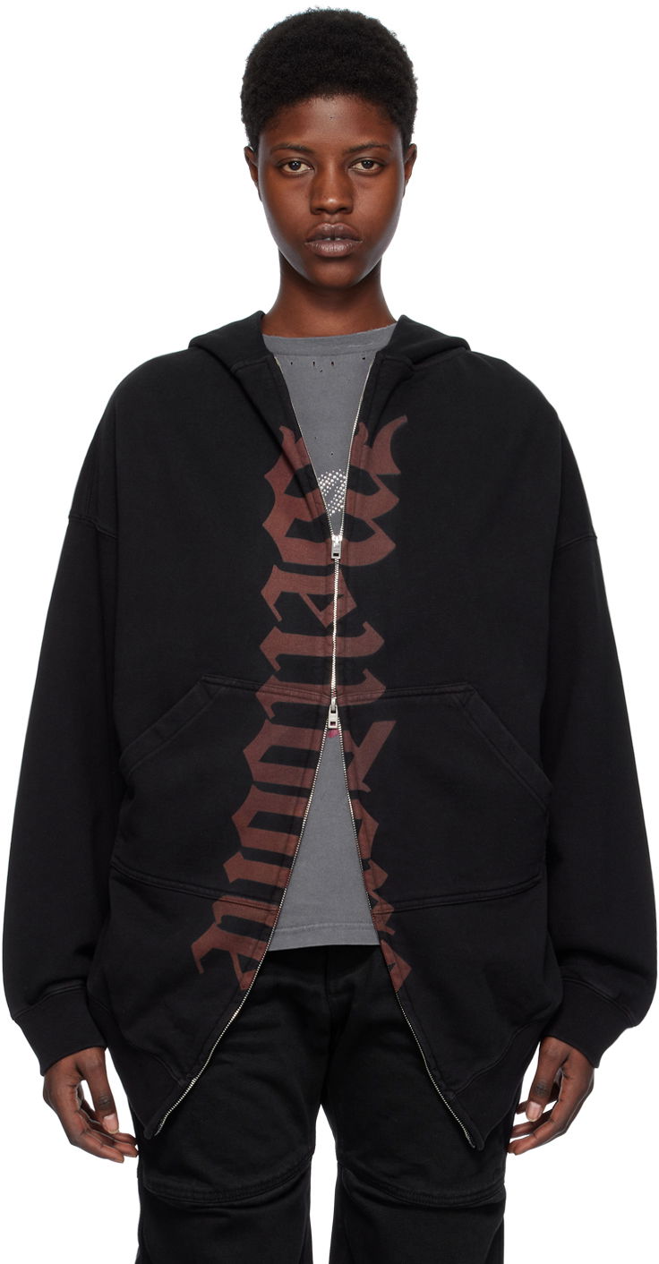 Mikina We11done Printed Hoodie by Čierna | WD-TJ0-24-812-U-BK, 0