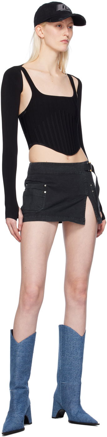 Sukňa Dion Lee Ventral Compact Corset Top Čierna | A7772PS24, 3