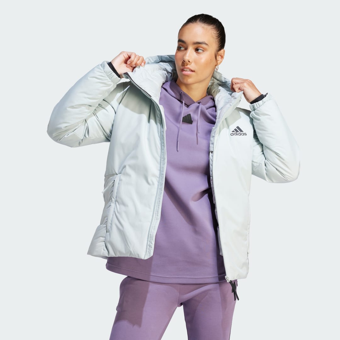Prešívaná bunda adidas Performance COLD.RDY Hooded Puffer Jacket Zelené | IK3141, 0