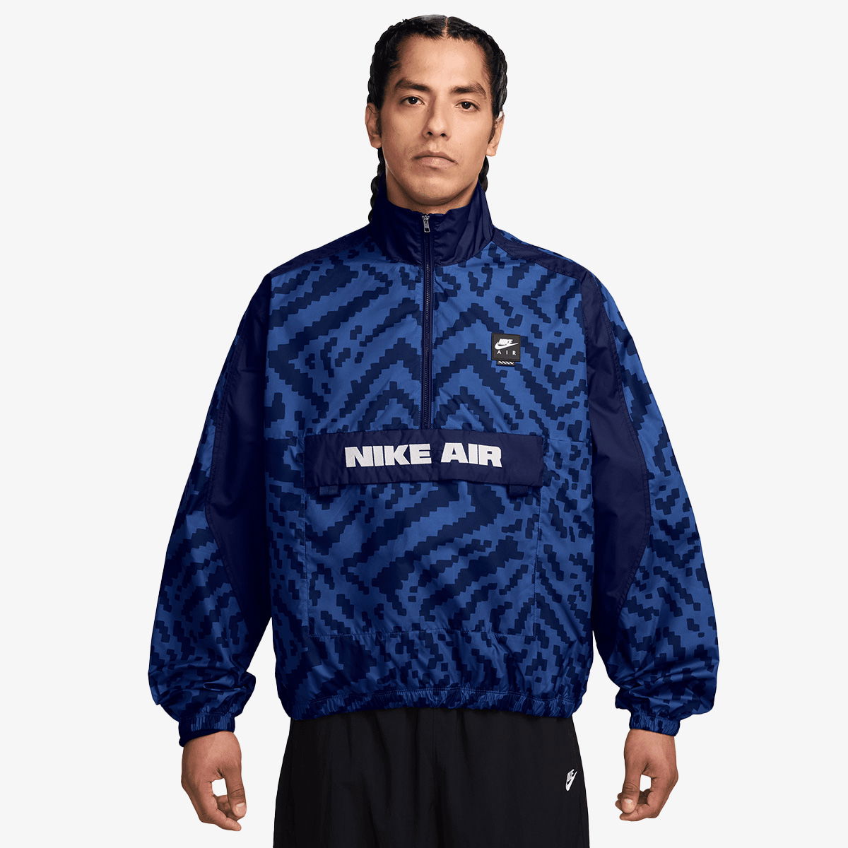 Vetrovka Nike Air 1/2 Zip AOP Jacket Modrá | HV0878-480, 0