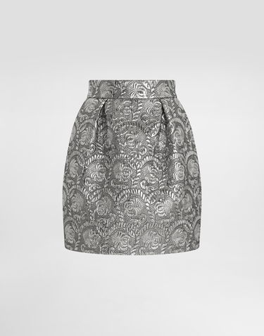 Sukňa Dolce & Gabbana Dolce & Gabbana Floral Lamé Jacquard Miniskirt Metalická | F4C1KTFJMZ3S0998, 0