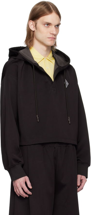 Mikina Lacoste Lacoste Runway Oversized Cropped Hoodie Čierna | SH6766, 1