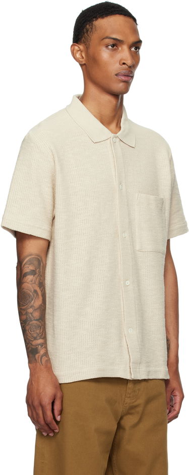 Košeľa NORSE PROJECTS Norse Projects Gustav Crochet Jersey Shirt Béžová | N01-0683, 1