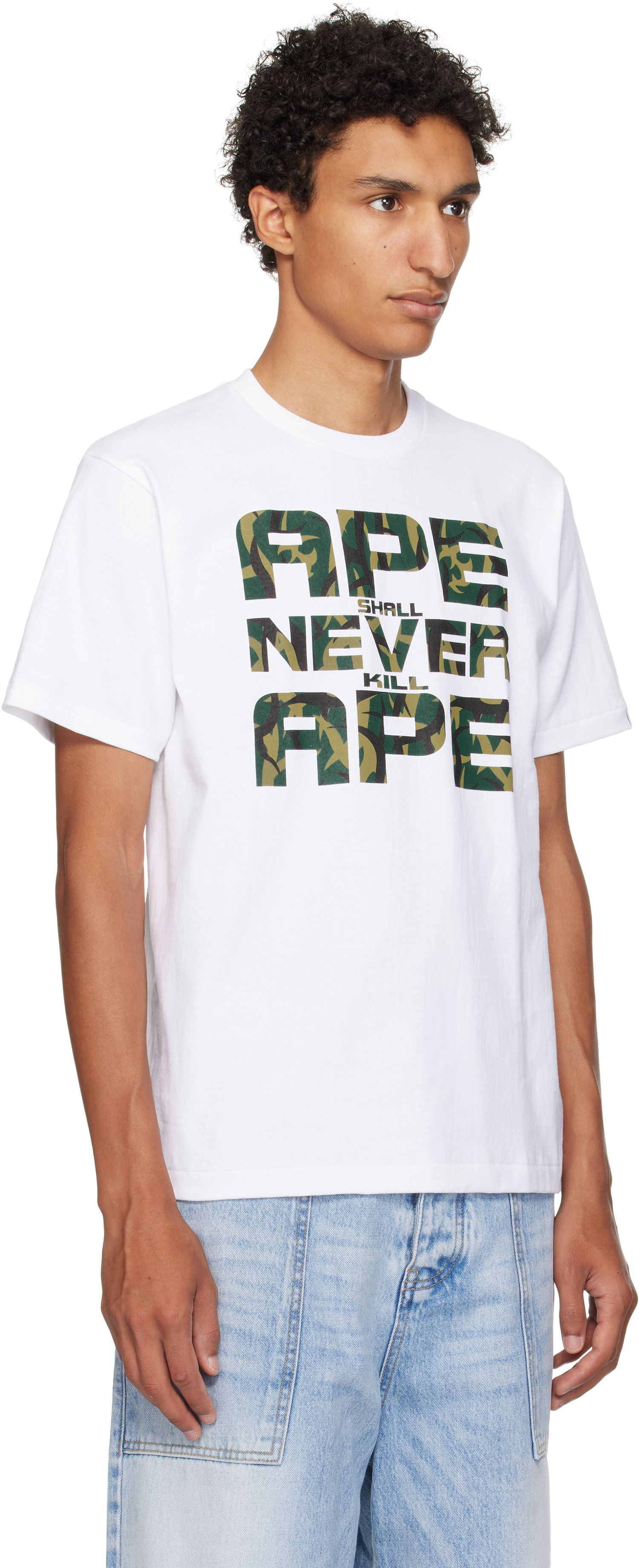 Tričko BAPE A Bathing Ape 'ASNKA' Trial Camo T-Shirt Biela | 001TEL301036M, 1