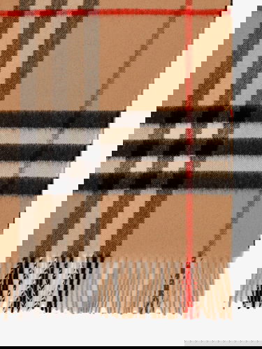 Šál Burberry Beige Check Cashmere Scarf Béžová | 8076576A7026, 1