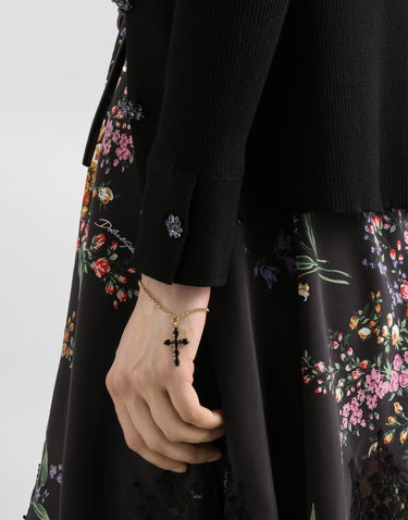 Sveter Dolce & Gabbana Ribbed Collared Cardigan with Bejeweled Buttons Čierna | FXVCPZJFMHGN0000, 3