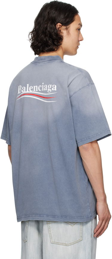 Tričko Balenciaga Balenciaga Political Campaign Medium Fit T-Shirt Modrá | 764235TIV52, 2