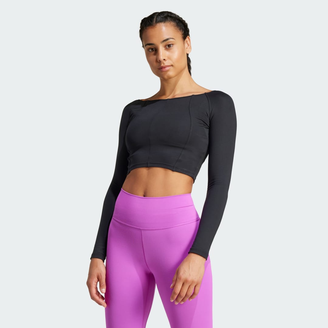 Tričko adidas Performance Yoga Long Sleeve Čierna | IS6714, 0
