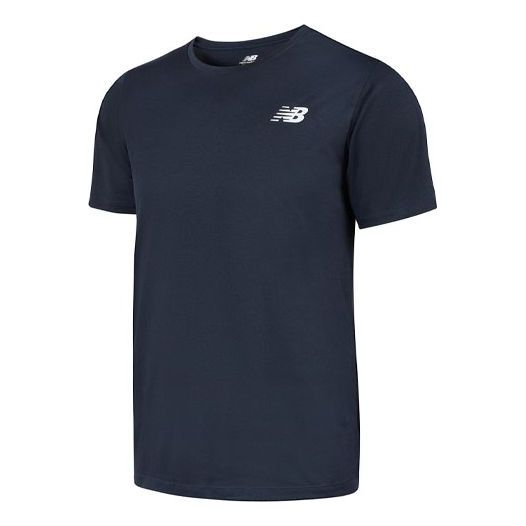 Tričko New Balance Men's Logo Sports Short Sleeve T-Shirt Navy | AMT01012-ECL