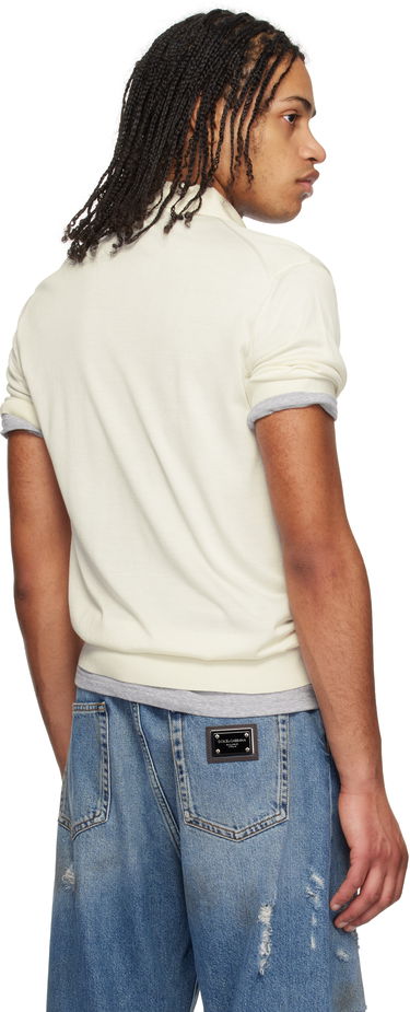 Polo tričko Dolce & Gabbana Dolce&Gabbana Silk Polo with Logo Embroidery Biela | GXZ09ZJBSK3, 2
