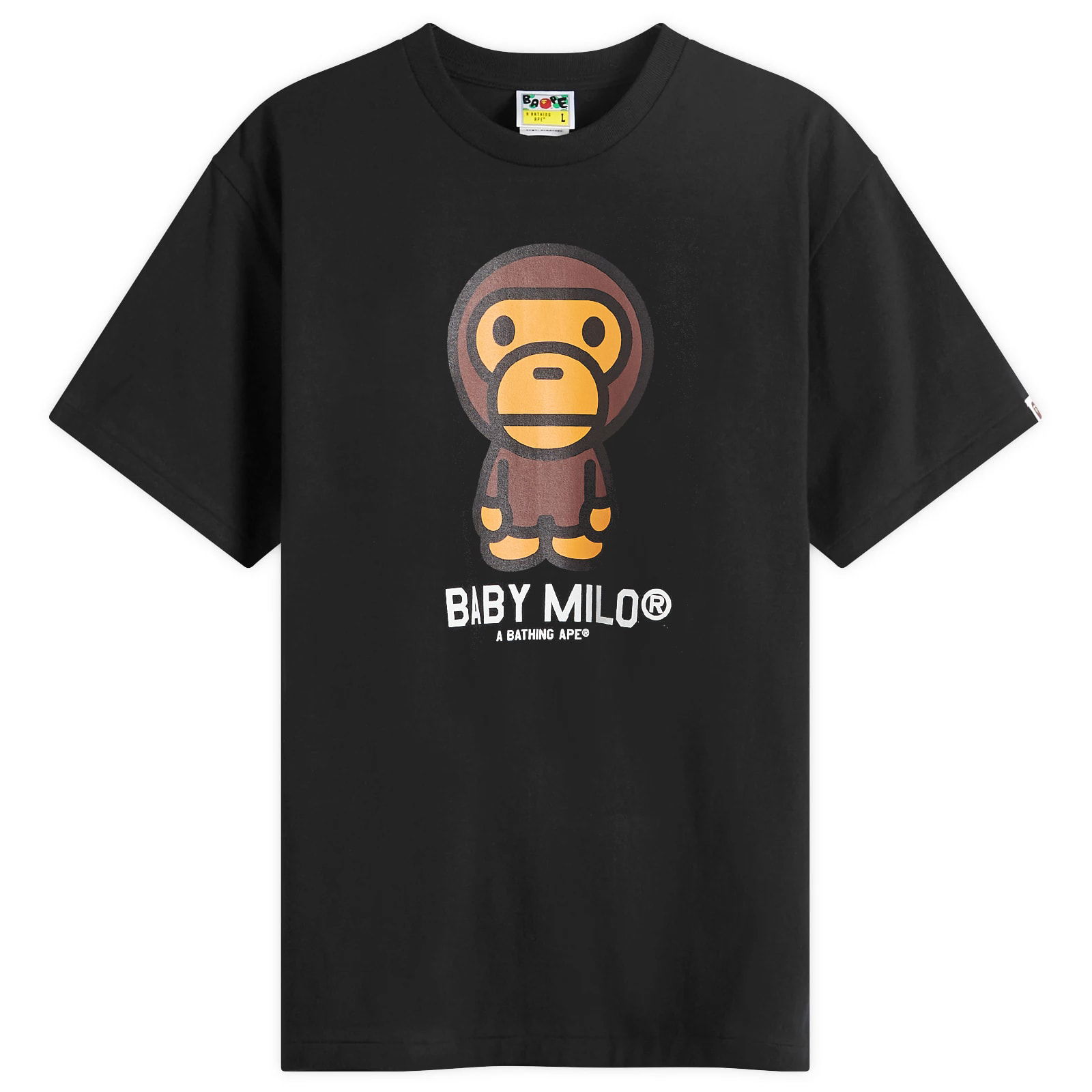 A Bathing Ape Men's Baby Milo T-Shirt in Black, Size Large | END. Clothing