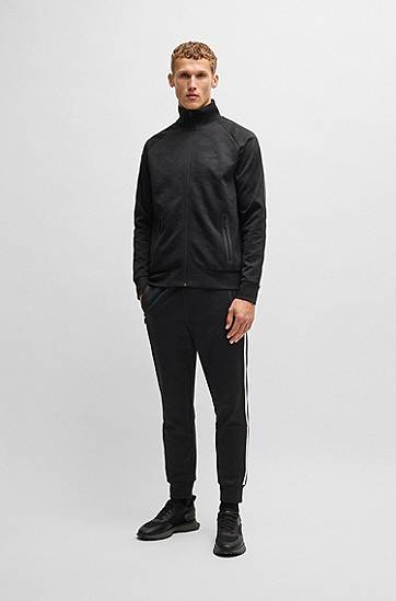 Vetrovka BOSS Zip-Up Track Jacket Čierna | 50537370, 1