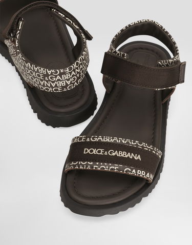 Doplnky Dolce & Gabbana Dolce & Gabbana Calfskin Logo Print Sandals Hnedá | DA5207AX182HMXCK, 3