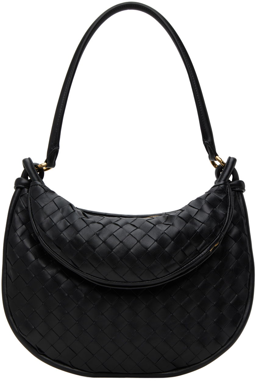 Taška cez rameno Bottega Veneta Medium Gemelli Leather Shoulder Bag Čierna | 764281 VCPP1, 0