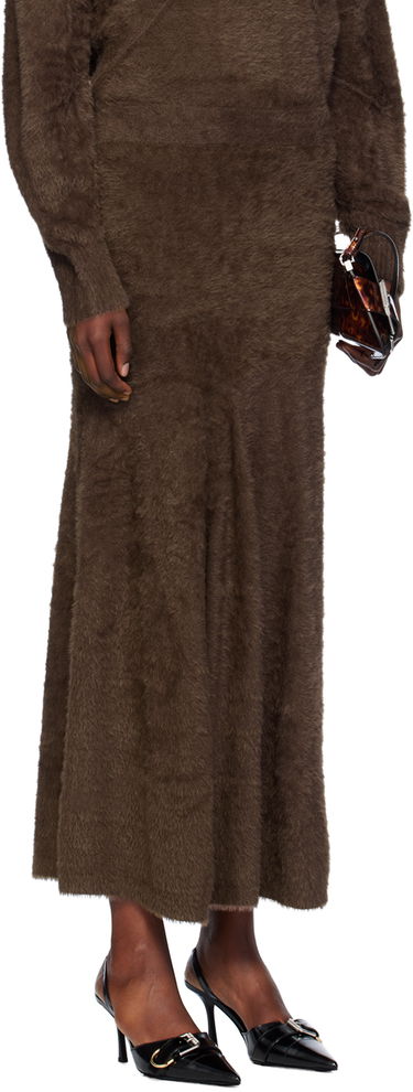 Sukňa Helmut Lang Helmut Lang Grunge Maxi Skirt Hnedá | O06HW701, 1
