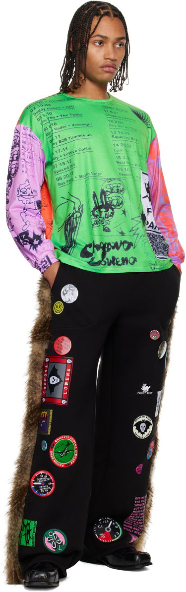 Tepláky Chopova Lowena Chopova Lowena Patched Faux-Fur Sweatpants Čierna | 4065, 3