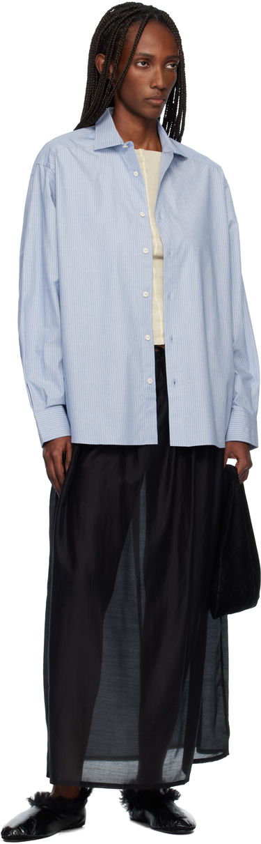 Košeľa Baserange Claude Striped Long Sleeve Collared Shirt Modrá | TSCL-PO-000, 3