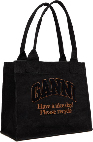 Tote bag GANNI GANNI Large Denim Tote Čierna | A6583, 1
