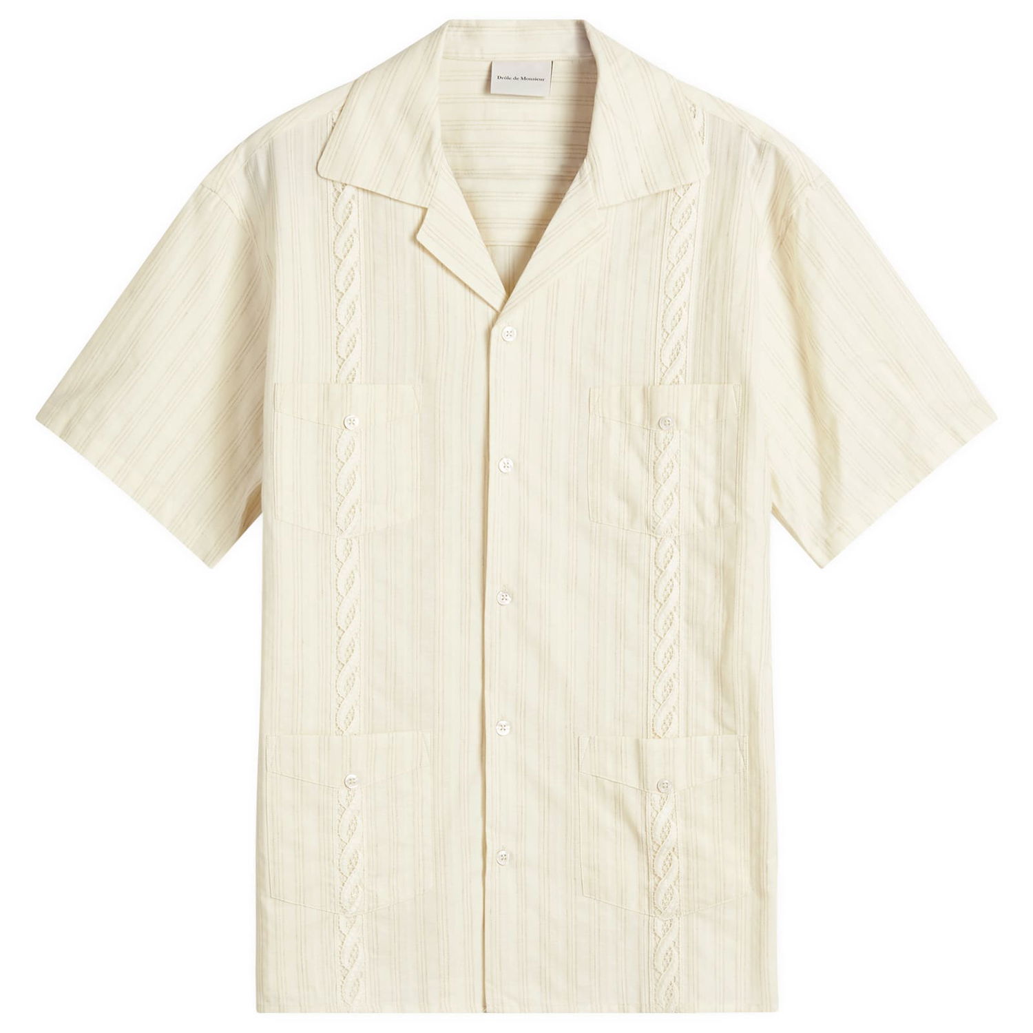 Košeľa Drôle de Monsieur Drôle de Monsieur Cuban Shirt, Size Large Béžová | G-SH212-CO183-EC, 1