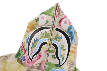 Mikina BAPE Art Camo Shark Full Zip Hoodie Zelené | 0ZXSWM115055L-MLT, 2